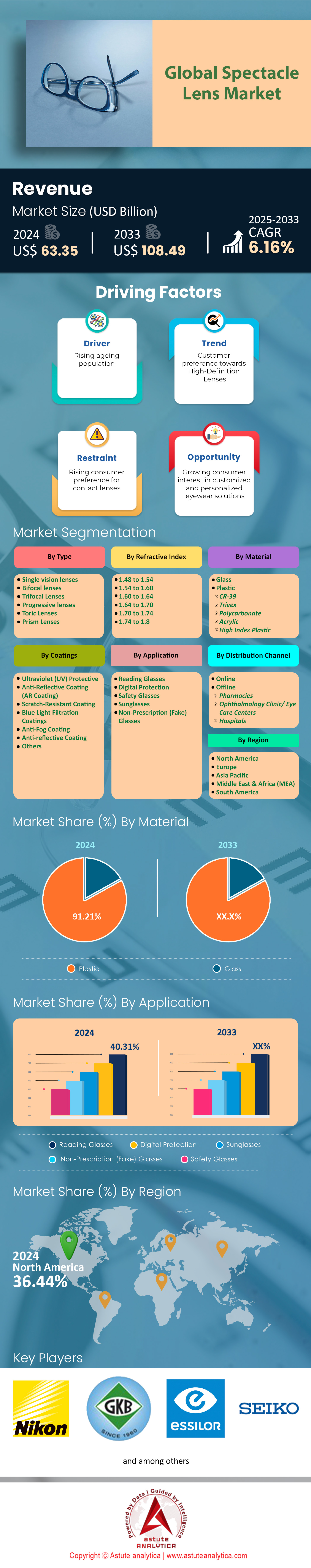 Mercado de lentes para gafas